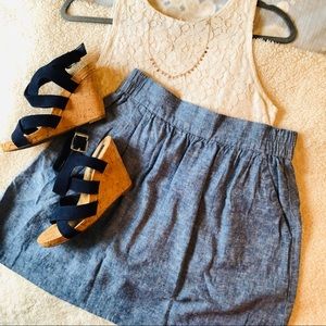 LOFT Factory | Chambray | Pull-On Mini Skirt